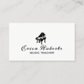 Muziekleraar Elegant Piano Icon Musical Visitekaartje (Voorkant)