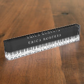 Muziekleraar Elegant Piano Keys Dark Naambordje (Zijkant)