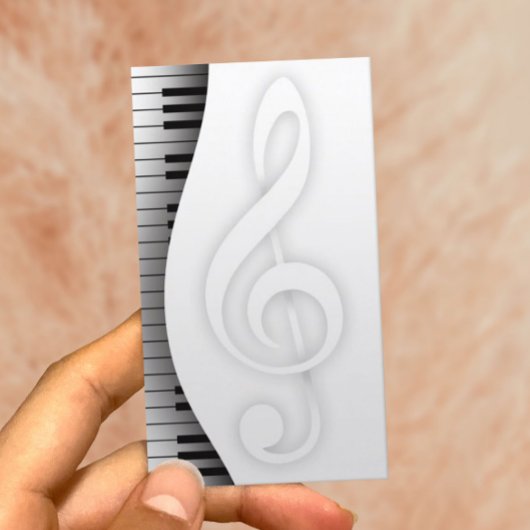 Muziekleraar Elegant Piano Keys Musical Visitekaartje