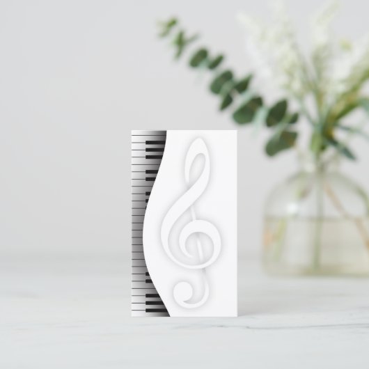 Muziekleraar Elegant Piano Keys Musical Visitekaartje (Staand voorkant)