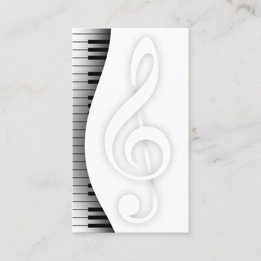 Muziekleraar Elegant Piano Keys Musical Visitekaartje (Voorkant)