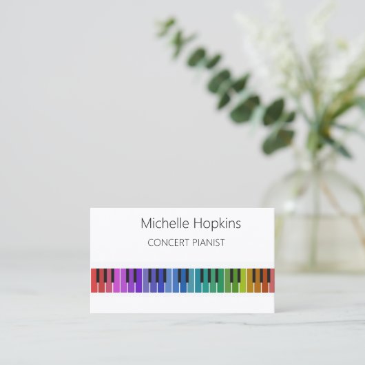 Muziekleraar Elegant Piano Keys-oproepkaart Contactkaartje (Staand voorkant)