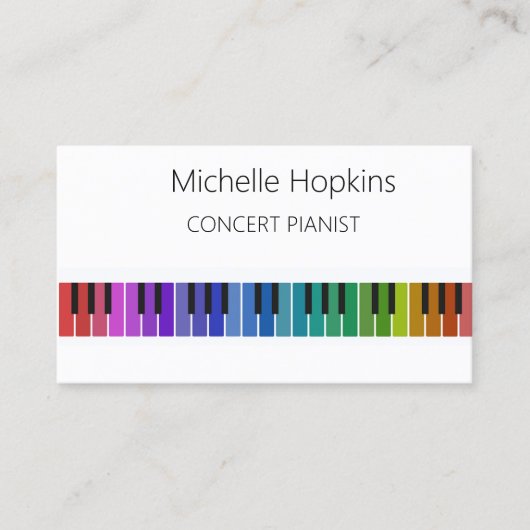 Muziekleraar Elegant Piano Keys-oproepkaart Contactkaartje (Voorkant)