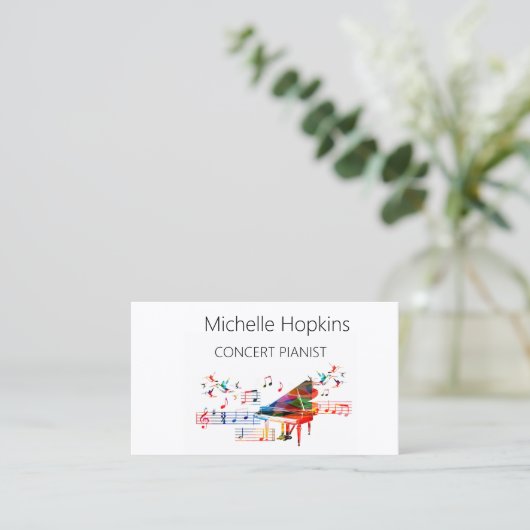 Muziekleraar Elegant Piano Keys-oproepkaart Contactkaartje (Staand voorkant)