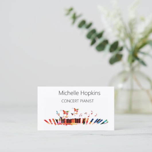 Muziekleraar Elegant Piano Keys-oproepkaart Contactkaartje (Staand voorkant)
