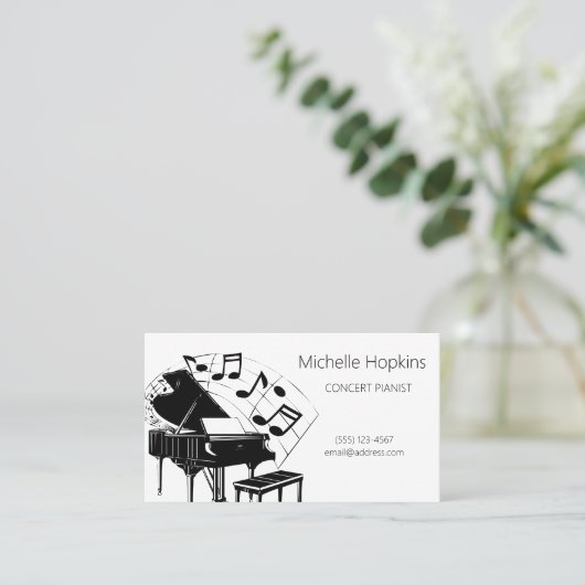 Muziekleraar Elegant Piano Keys-oproepkaart Contactkaartje (Staand voorkant)