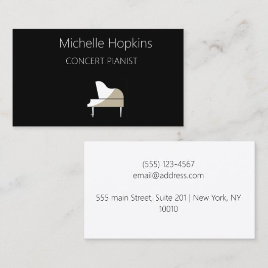 Muziekleraar Elegant Piano Keys-oproepkaart Contactkaartje (Voorkant / Achterkant)