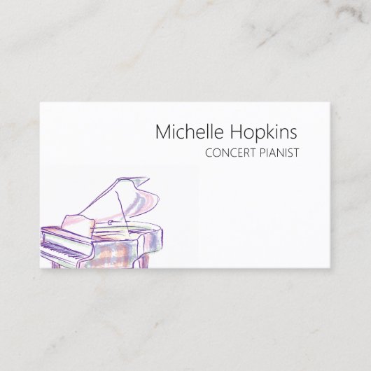 Muziekleraar Elegant Piano Keys-oproepkaart Contactkaartje (Voorkant)