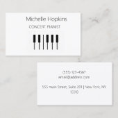 Muziekleraar Elegant Piano Keys-oproepkaart Contactkaartje (Voorkant / Achterkant)