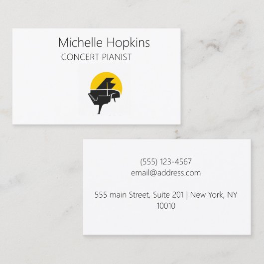 Muziekleraar Elegant Piano Keys-oproepkaart Contactkaartje (Voorkant / Achterkant)
