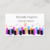 Muziekleraar Elegant Piano Keys-oproepkaart Contactkaartje (Voorkant)
