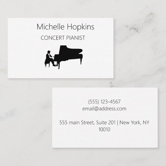 Muziekleraar Elegant Piano Keys-oproepkaart Contactkaartje (Voorkant / Achterkant)