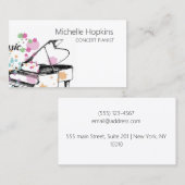 Muziekleraar Elegant Piano Keys-oproepkaart Contactkaartje (Voorkant / Achterkant)