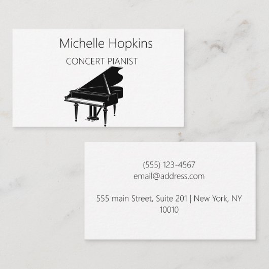 Muziekleraar Elegant Piano Keys-oproepkaart Contactkaartje (Voorkant / Achterkant)