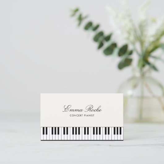 Muziekleraar Elegant Piano Keys Visitekaartje (Staand voorkant)