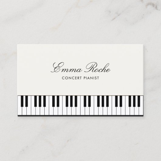Muziekleraar Elegant Piano Keys Visitekaartje (Voorkant)