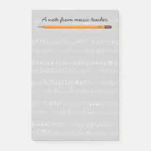 Muziekleraar Elegant Silver Musical Post-it® Notes