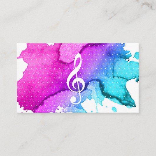 Muziekleraar Elegant Waterverf Modern Visitekaartje (Voorkant)