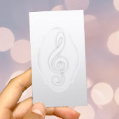 Muziekleraar Elegant White Treble Clef Musical Visitekaartje