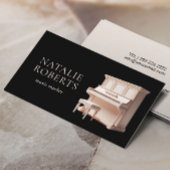 Muziekleraar Elegante Witte Piano Zwart Musical Visitekaartje