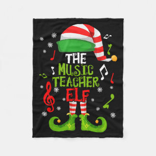 Muziekleraar Elf Kerst Familie Matching Kerstmis G Fleece Deken