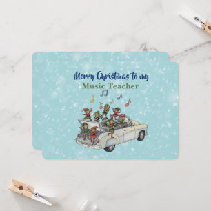 Muziekleraar Elf Kerstkaart Kaart