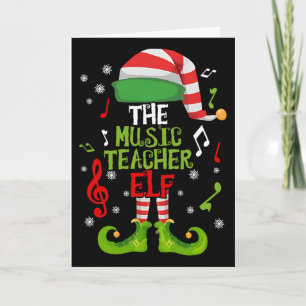 Muziekleraar Elf Kerstmis Familie Matching Xmas G Kaart