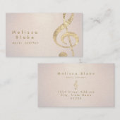 Muziekleraar Faux Gold folie Treble op glitter Visitekaartje (Voorkant / Achterkant)