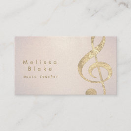 Muziekleraar Faux Gold folie Treble op glitter Visitekaartje