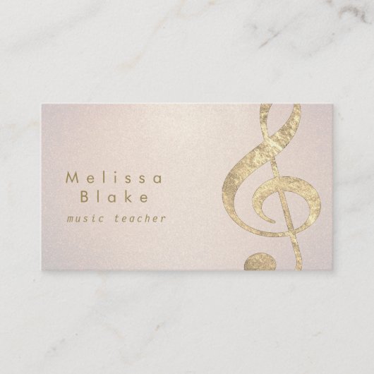 Muziekleraar Faux Gold folie Treble op glitter Visitekaartje (Voorkant)