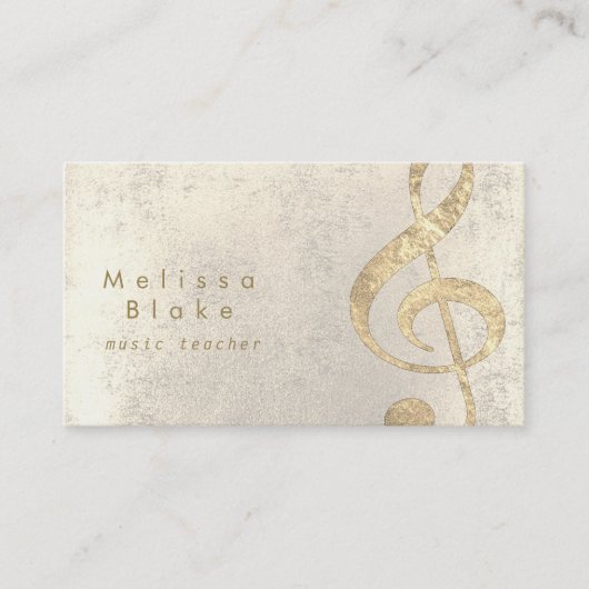 Muziekleraar Faux Gold folie Treble Visitekaartje (Voorkant)