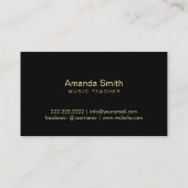 Muziekleraar Floral Gold Clef Visitekaartje (Achterkant)