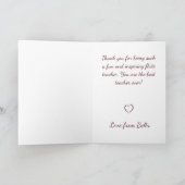 Muziekleraar Fluit Piano Viool Kerstboom Feestdagen Kaart (Binnen)