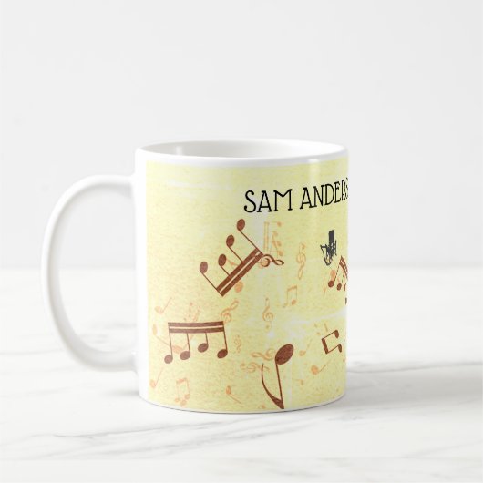 Muziekleraar Funny Treble Joke | Naam Sjabloon Co Koffiemok (Links)