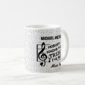 Muziekleraar Funny Treble Joke | Naam Sjabloon Koffiemok (Voorkant rechts)