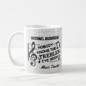 Muziekleraar Funny Treble Joke | Naam Sjabloon Koffiemok (Links)