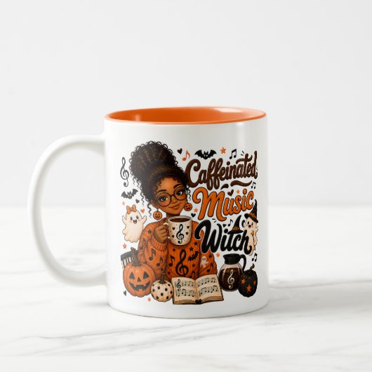 Muziekleraar Gecaffeïneerde Heks Twee-Tons Mok (Links)