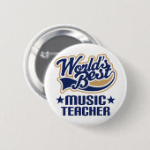 Muziekleraar Gift Ronde Button 5,7 Cm (Voorkant /achterkant)