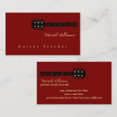 Muziekleraar Gitaar donkerrood Visitekaartje (Voorkant / Achterkant)