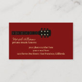 Muziekleraar Gitaar donkerrood Visitekaartje (Achterkant)