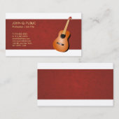 Muziekleraar gitaar Elegant Silk Finish Luxe Visitekaartje (Voorkant / Achterkant)