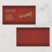 Muziekleraar Gitaar Elegante Zijde Afwerking Luxe Visitekaartje (Voorkant / Achterkant)