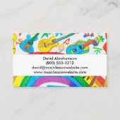 Muziekleraar gitaar leraar piano lerarenles visitekaartje (Achterkant)