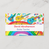 Muziekleraar gitaar leraar piano lerarenles visitekaartje (Voorkant)