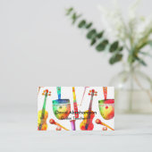 Muziekleraar gitaar leraar piano lerarenles visitekaartje (Staand voorkant)