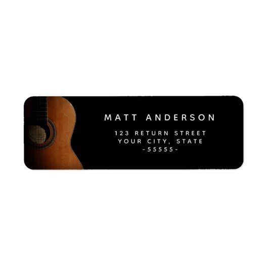 Muziekleraar Gitaar Modern Return Adres Etiket (Voorkant)