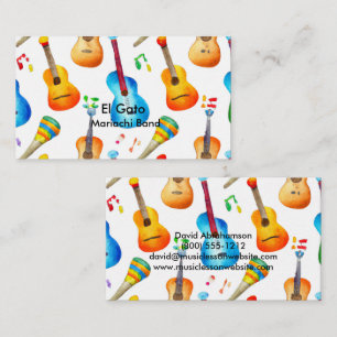 Muziekleraar Gitaarleraar Mariachi Band Visitekaartje