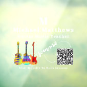 Muziekleraar Gitaarlessen QR-code Raamsticker (Vel 3)