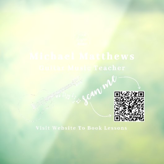 Muziekleraar Gitaarlessen QR-code Raamsticker (Vel 3)
