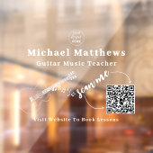 Muziekleraar Gitaarlessen QR-code Raamsticker (Vel 2)